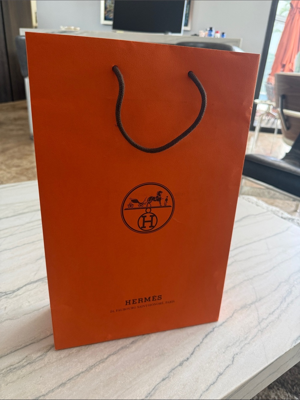 Hermes Orange Shopping Bag Medium 11”x16.75”x4”